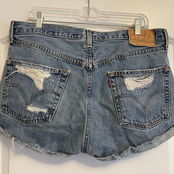 Vintage Levi’s distressed jean shorts by Re Collection - Picture 2 of 11